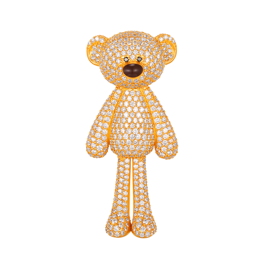 13DE MARZO系列"鑽光小熊"黃金鑽石擺件