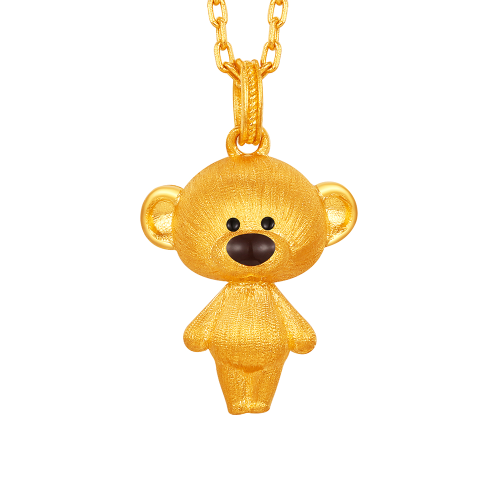 13DE MARZO系列"溫暖小熊"黃金項鏈