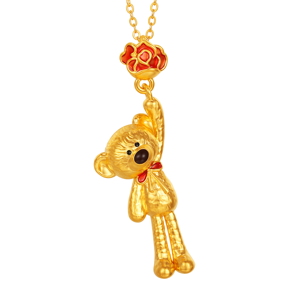 13DE MARZO系列"毛絨小熊"黃金吊墜