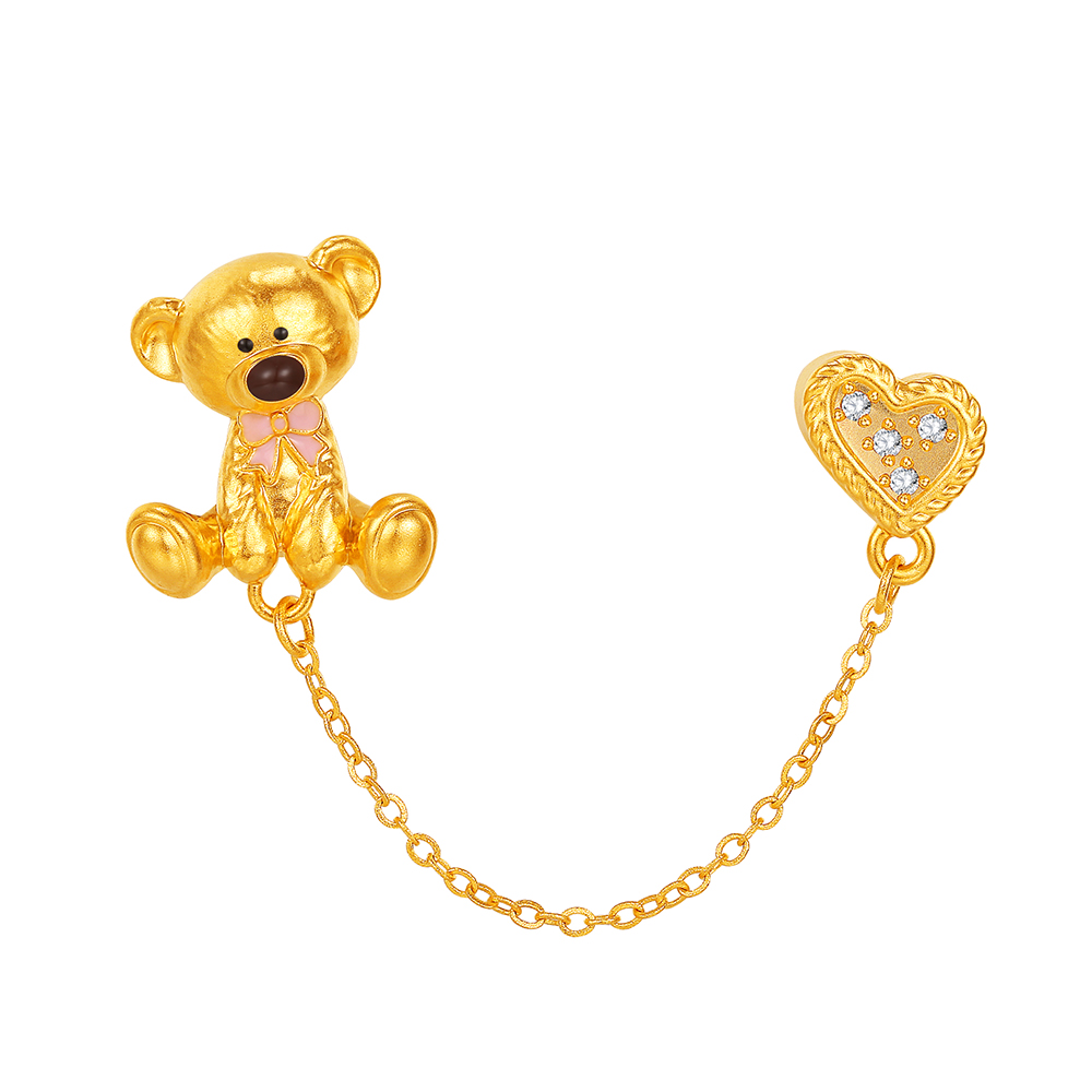 13DE MARZO系列"百變潮趣小熊"黃金鑽石串飾