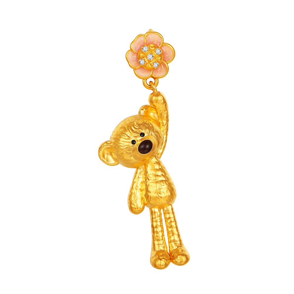 13DE MARZO系列"毛絨小熊"黃金鑽石吊墜