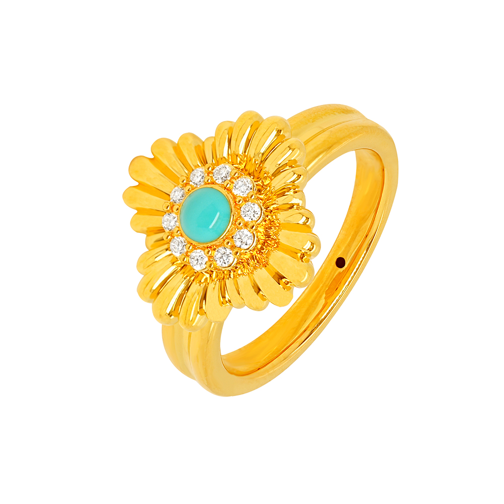 天天爱上新"花舞清幽"足金钻石戒指