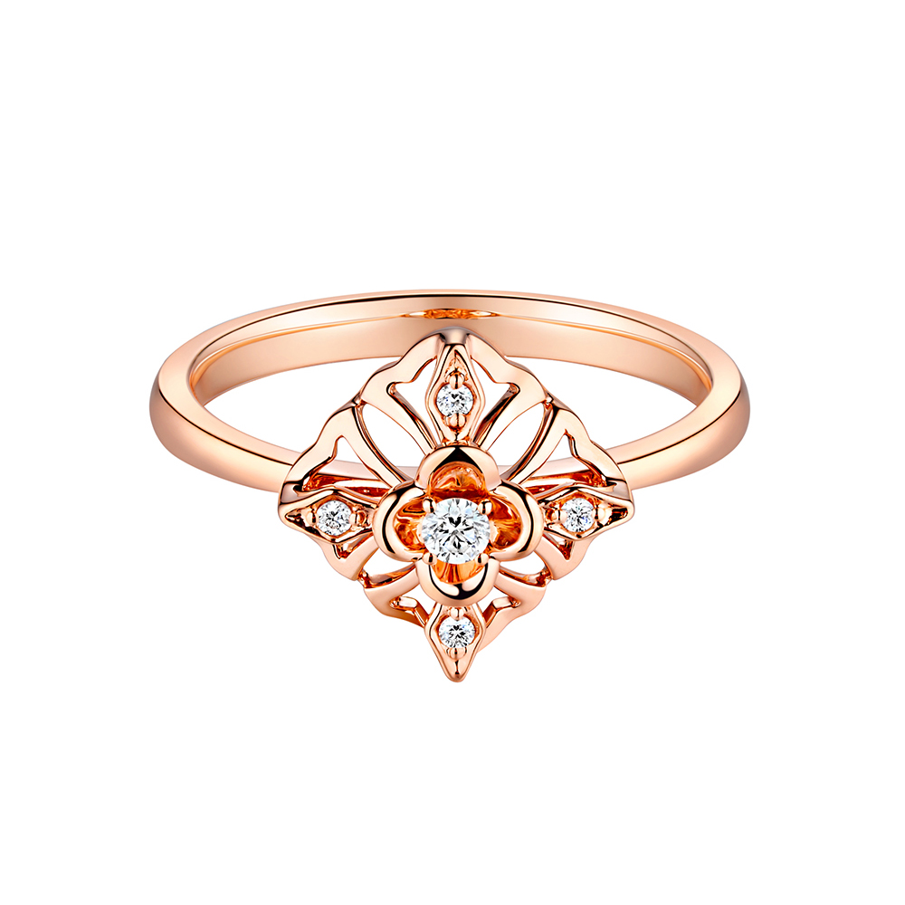 天天爱上新"星空之花"18K金钻石戒指