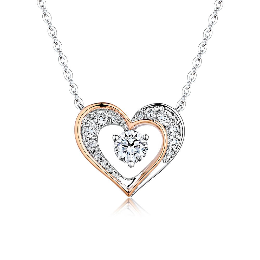 天天爱上新"心动轨迹"18K金钻石项链