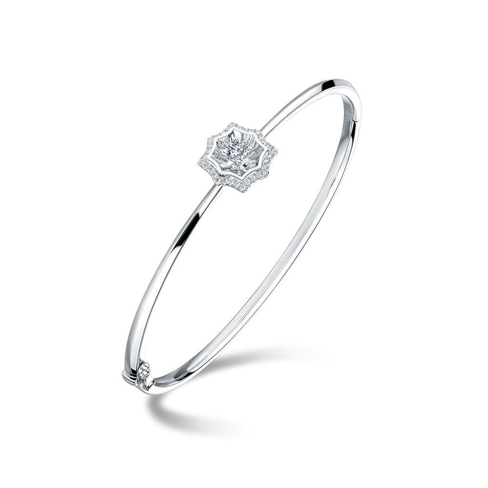 "镜彩"18K金钻石手镯