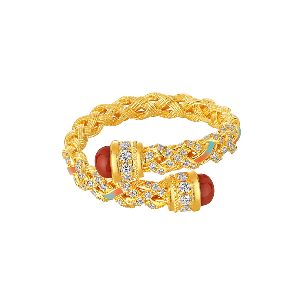 洛神水賦系列"洛驚鴻"黃金鑽石戒指