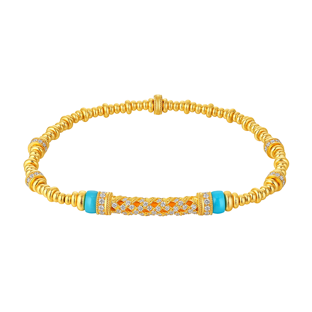 洛神水賦系列"洛驚鴻"黃金鑽石手鏈