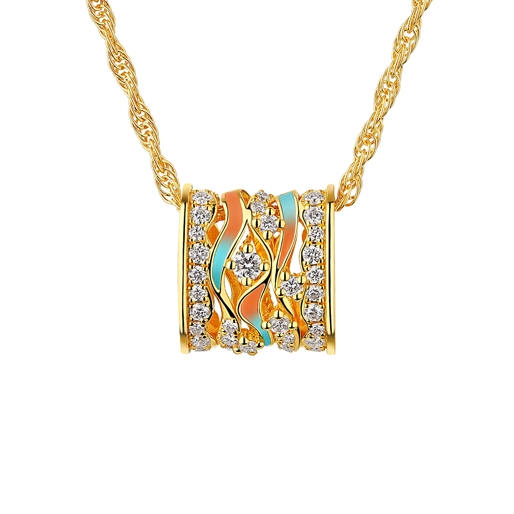 洛神水賦系列"洛彩環"黃金鑽石項鏈