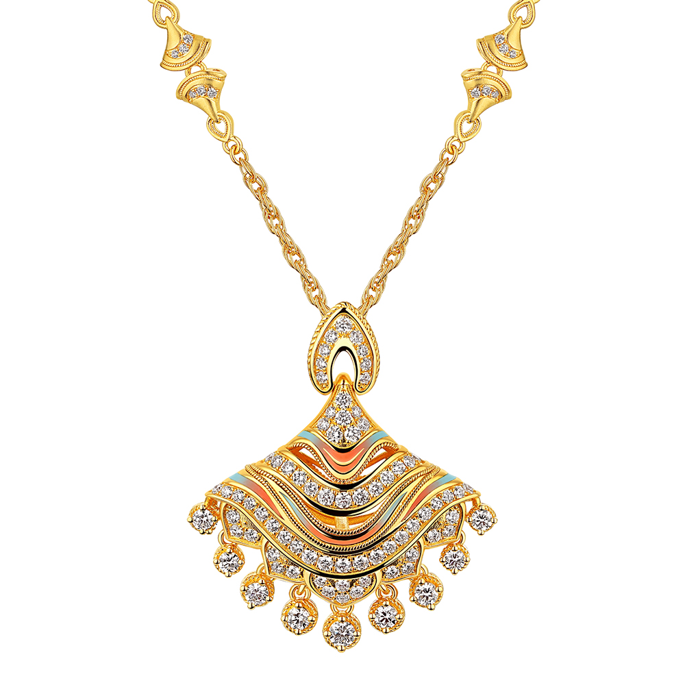 洛神水賦系列"洛玲瓏"黃金鑽石項鏈