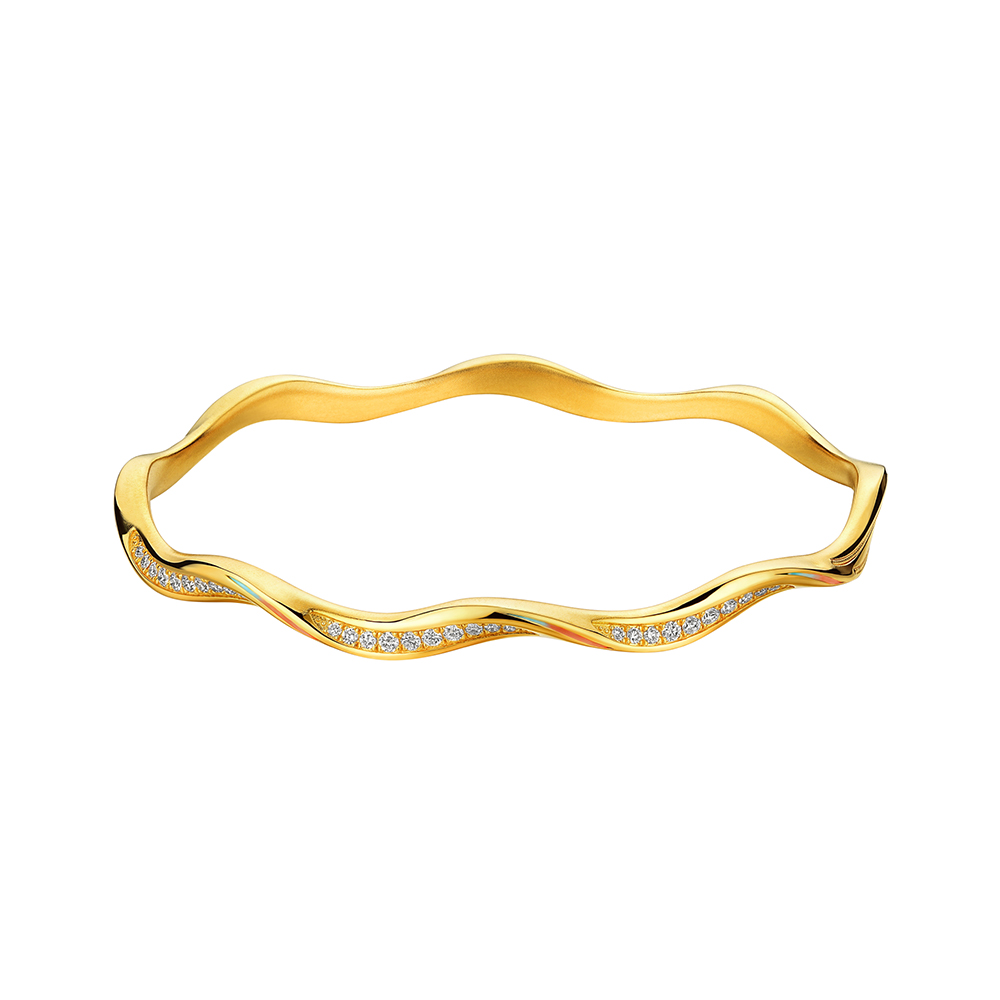 洛神水賦系列"洛彩環"黃金鑽石手鐲