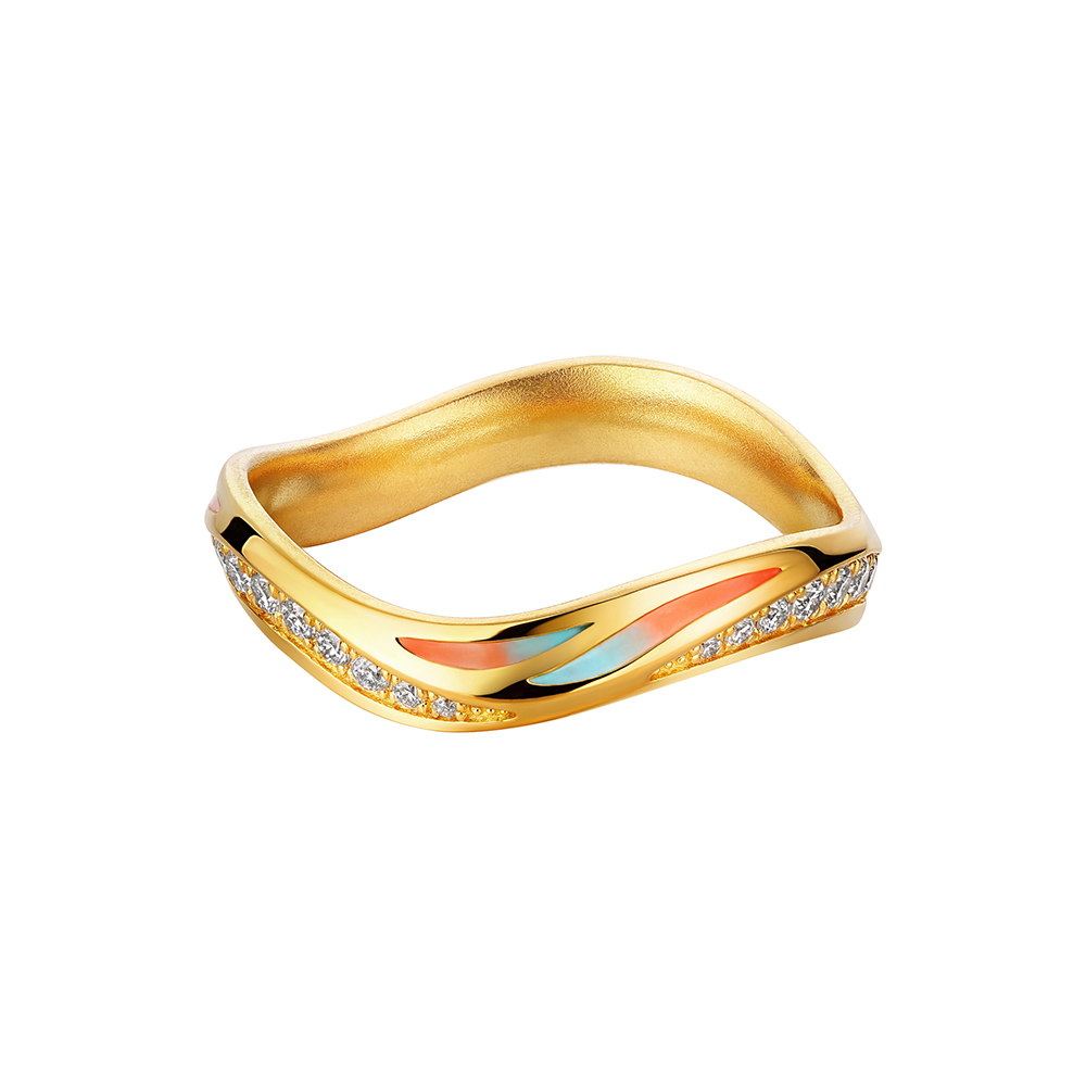 洛神水賦系列"洛彩環"黃金鑽石戒指