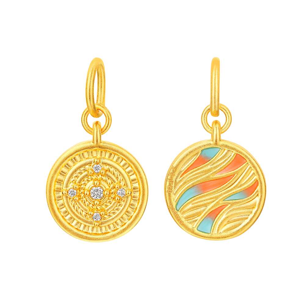 洛神水赋系列"朝日霞光"足金钻石串饰