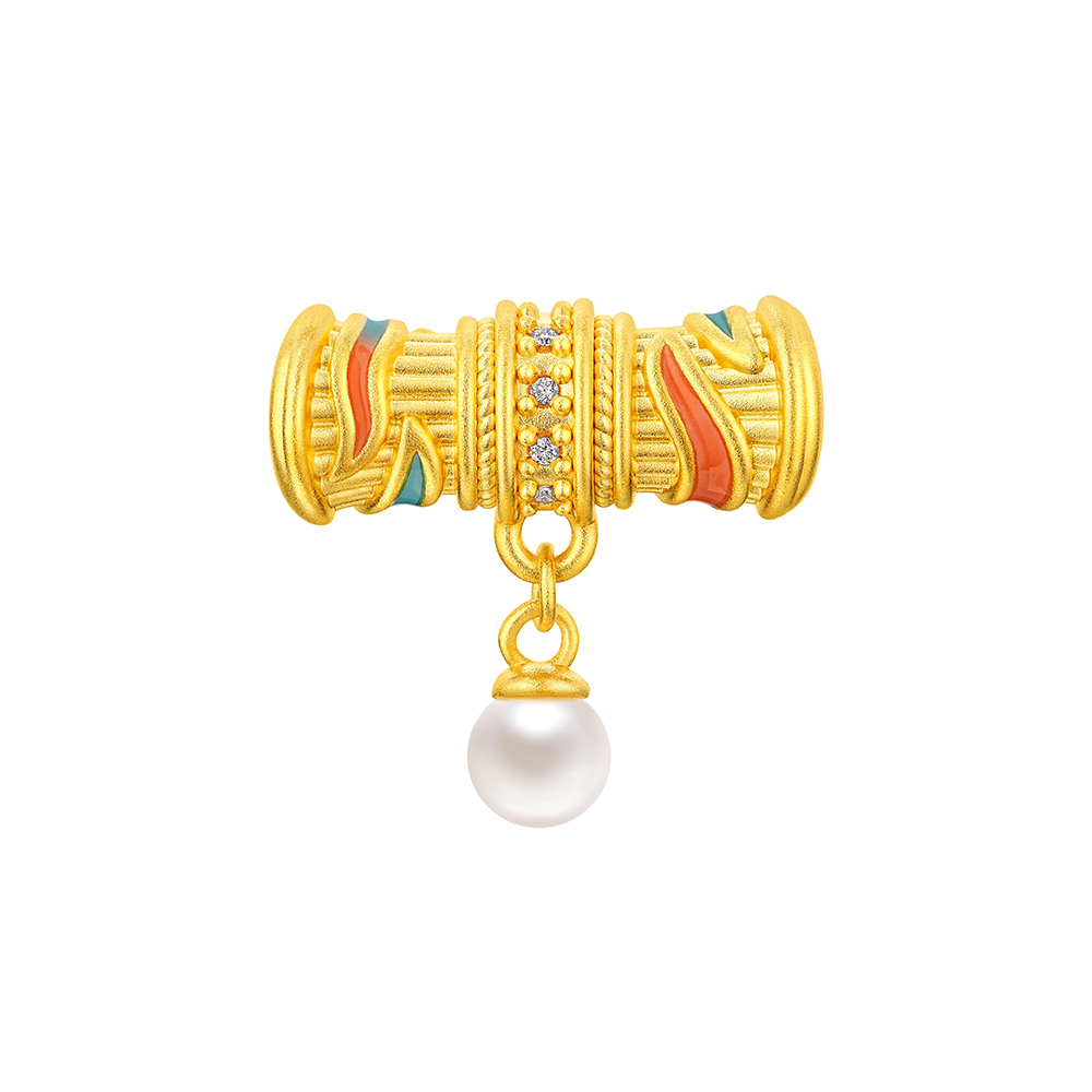 洛神水赋系列"明珠耀彩"足金钻石珍珠串饰