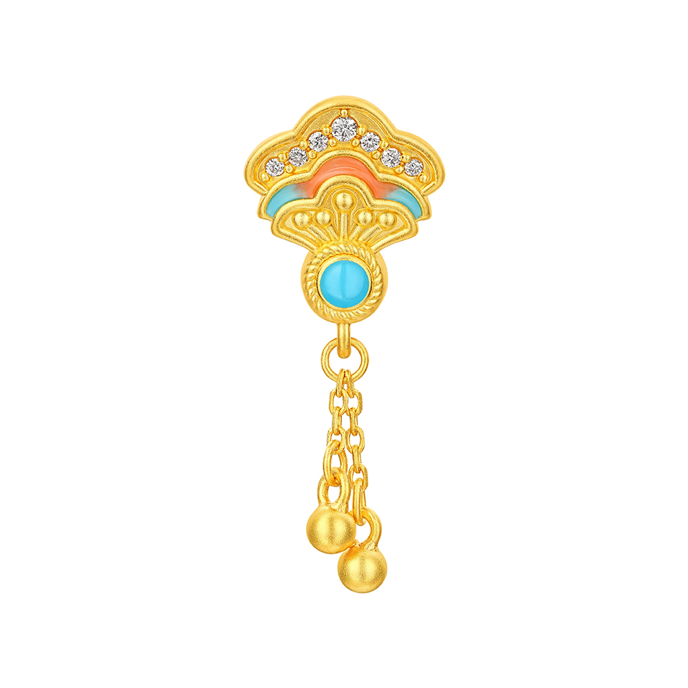 洛神水赋系列"松间灵韵"足金钻石串饰