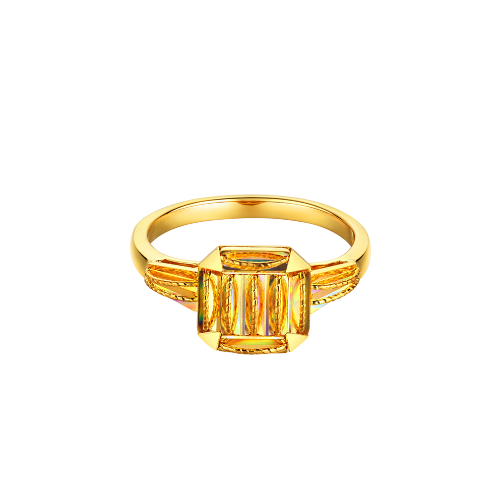 DiaBling Shimmering Gold Collection “DiaBling Square” Gold Ring 