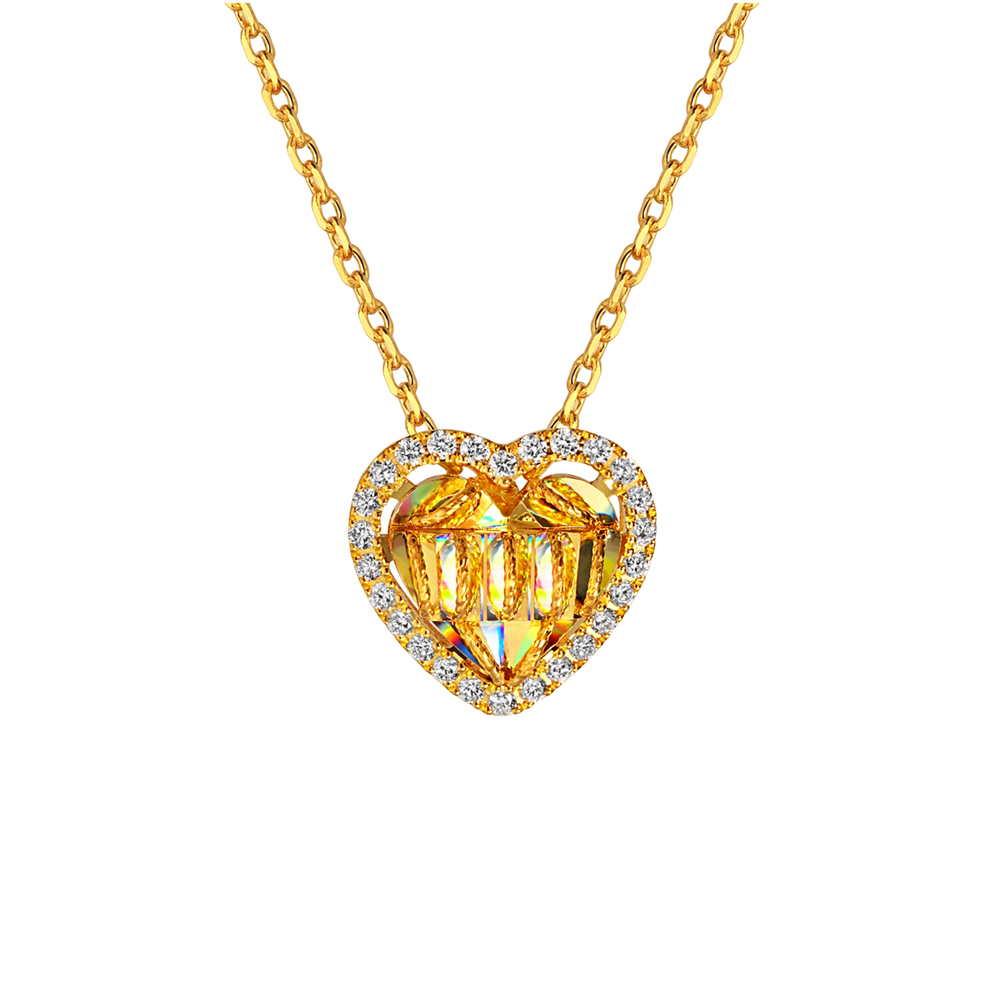 冰‧鑽光影金系列"冰‧鑽心願"黃金鑽石項鏈(輕奢款)(代言人同款)