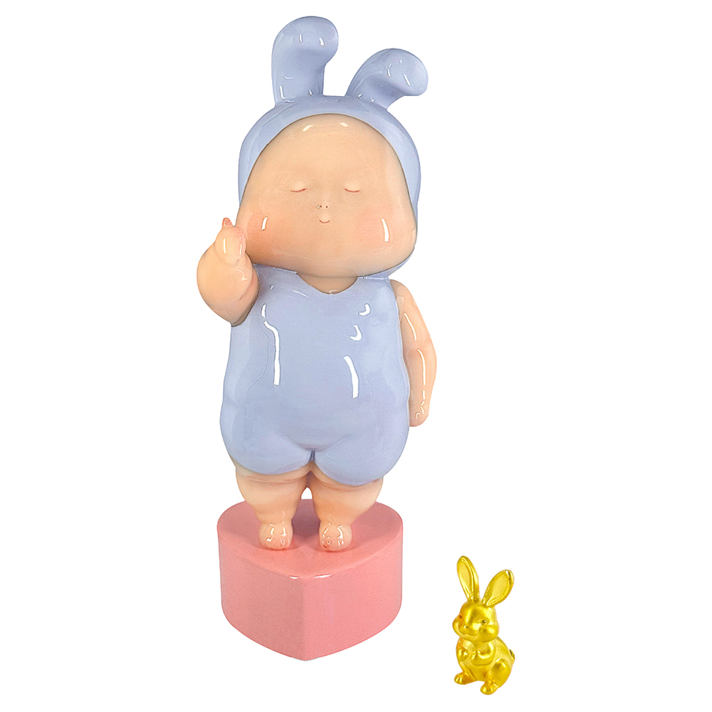 稀奇藝術系列" Mini Baby贊-小兔 "實體黃金擺件
