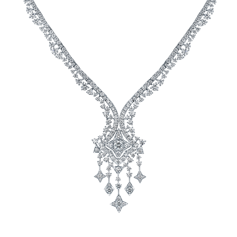 Wedding Collection “Galaxy in Bloom” 18K (White) Gold Diamond Necklace (Luxury)