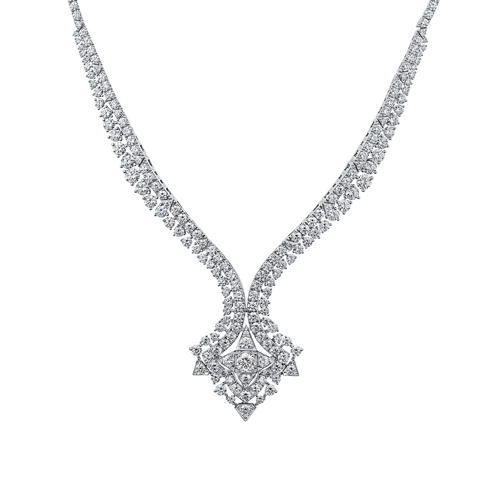 Wedding Collection “Galaxy in Bloom” 18K (White) Gold Diamond Necklace (Affordable Luxury)