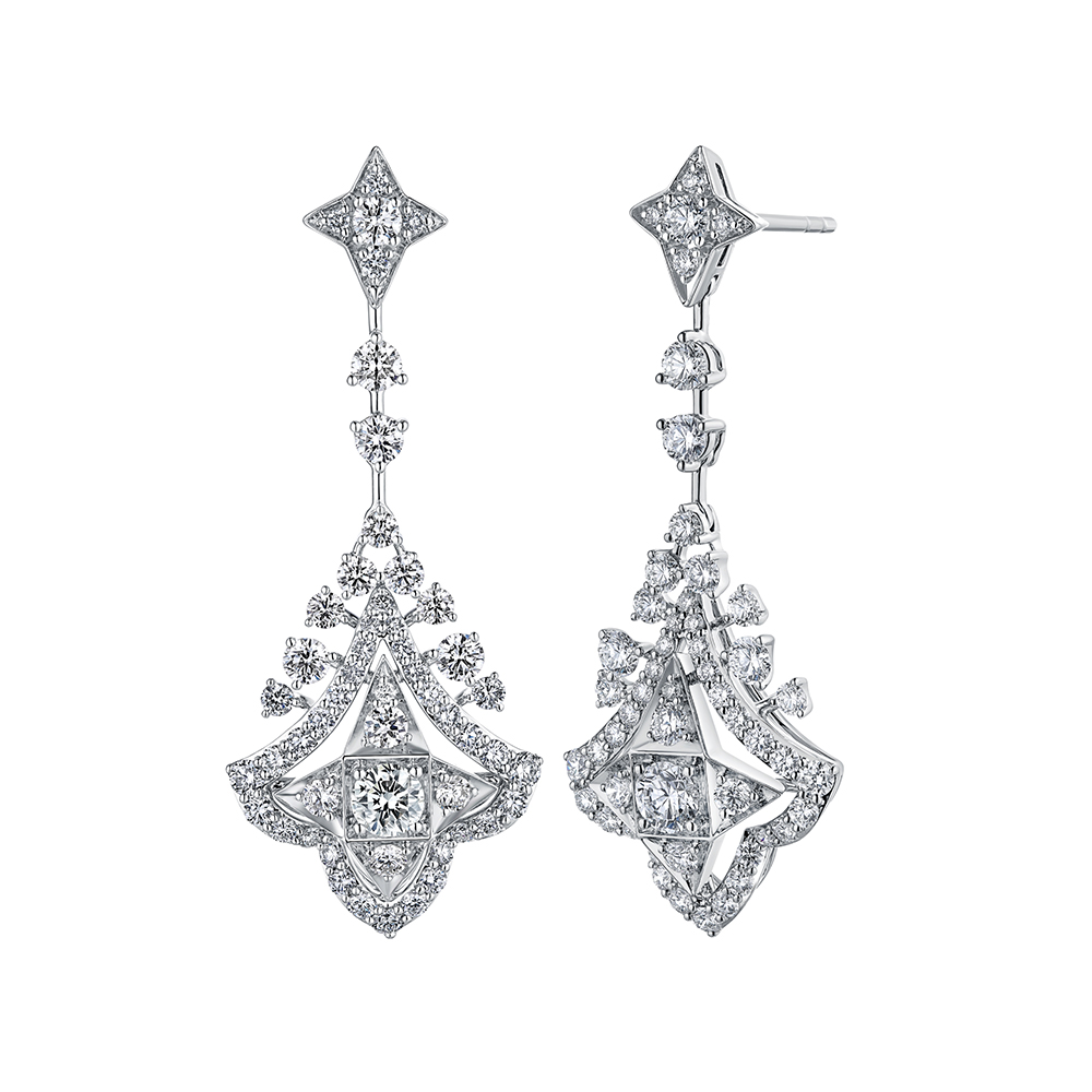 Wedding Collection “Galaxy in Bloom” 18K (White) Gold Diamond Earrings