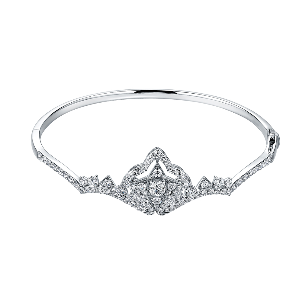 Wedding Collection “Galaxy in Bloom” 18K (White) Gold Diamond Bangle