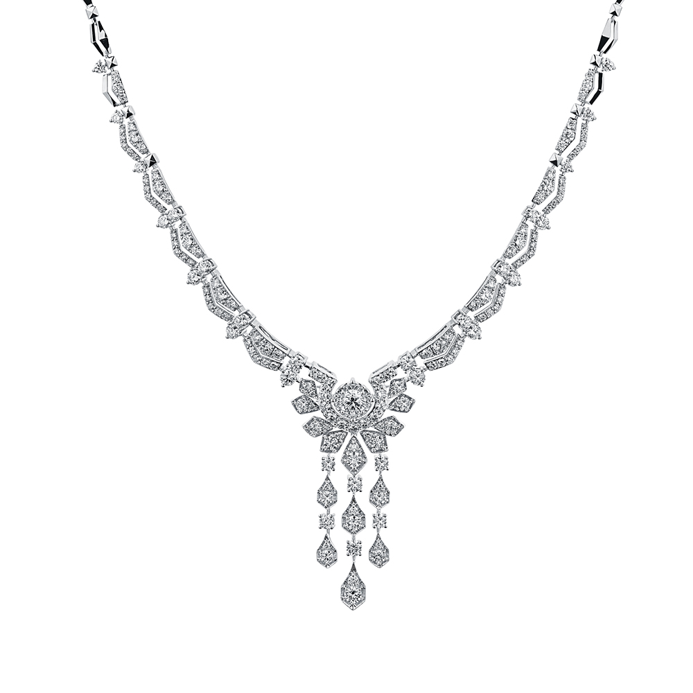 Wedding Collection “Warm Radiance” 18K (White) Gold Diamond Necklace (Affordable Luxury)