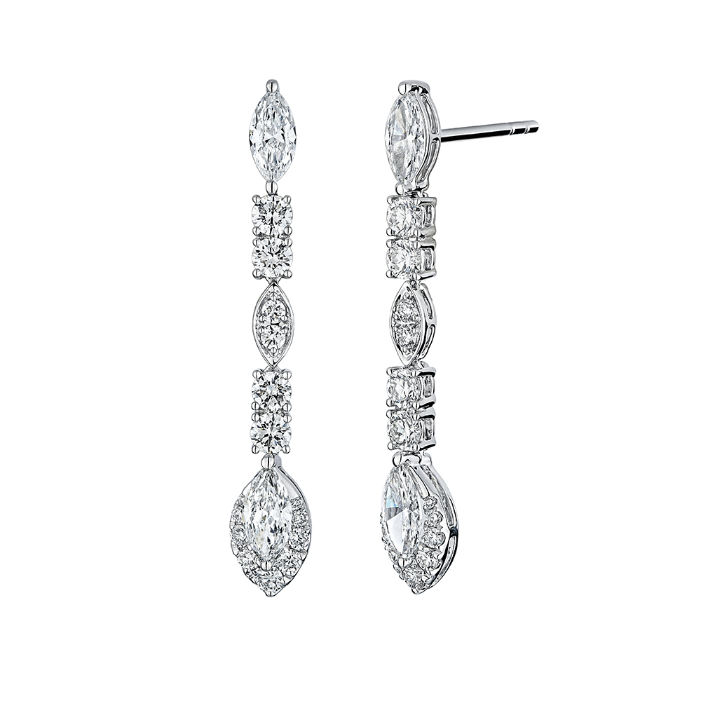 Wedding Collection “Trajectory of Love” 18K (White) Gold Diamond Earrings