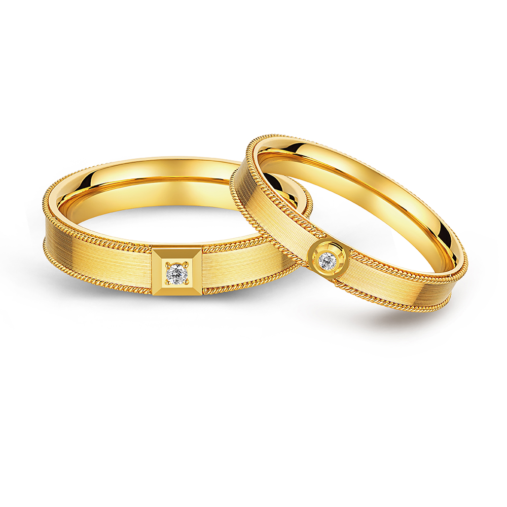 Goldstyle•X "契愛良緣"黃金鑽石對戒