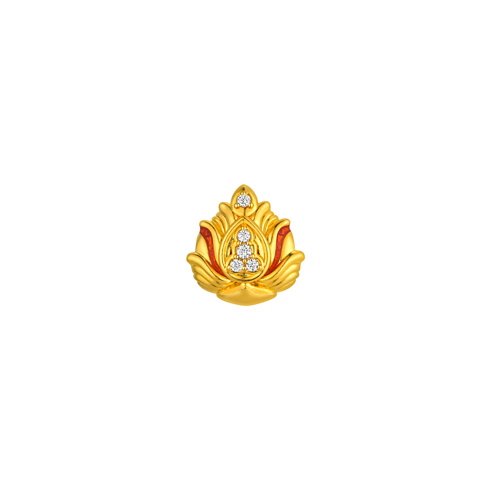龙门金刚系列"金刚宝宝-莲花"足金钻石串饰