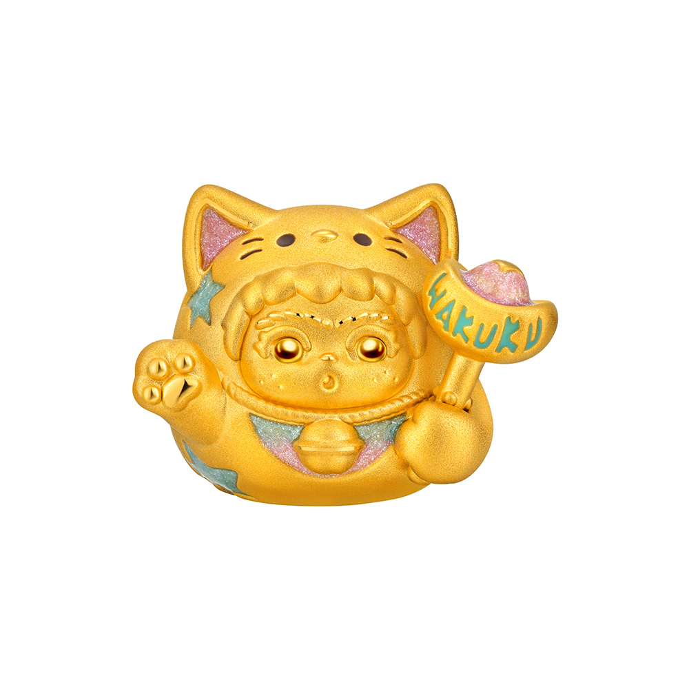 WAKUKU系列"运财喵"足金摆件
